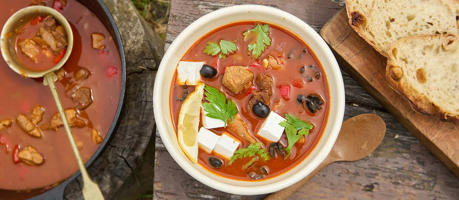 Гуляш с говядиной, свининой и курицей