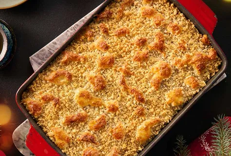 Гратен из морепродуктов с соусом бешамель