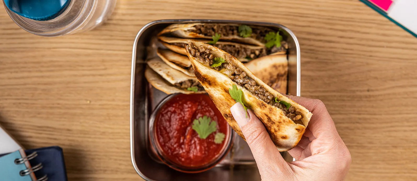 Кесадилья с говядиной и грибами