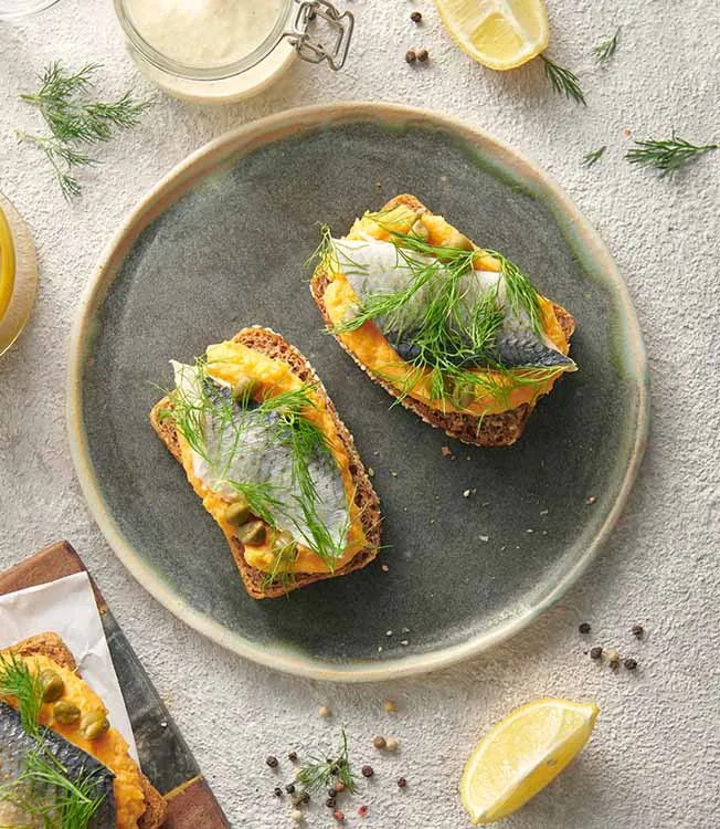 Смёрребрёд с муссом из батата