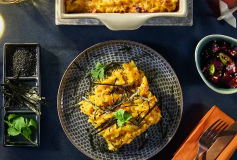 Тыквенная запеканка с сыром и нори