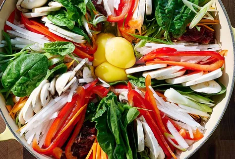 Корейский чонголь хот-пот в стиле сукияки